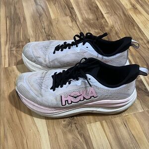 Hoka Women's Skyflow Athletic Shoes in Pink and White